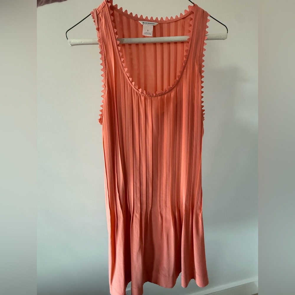 Club Monaco Coral Pleated Dress